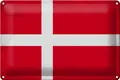 Produktbild: Blechschild Flagge Dänemark 30x20cm Flag of Denmark Vintage Deko Schild tin sign