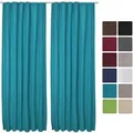 Produktbild: Beautissu Amelie TK Vorhang mit Kräuselband 140x245cm Türkis 2tlg