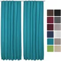 Produktbild: Beautissu - 2er Set Kräuselband Vorhang Amelie Luna Thermo 140x245cm Türkis