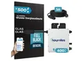 Produktbild: SUNNIVA® 500W Balkonkraftwerk BIFAZIAL FULLBLACK komplett Steckdose HOYMILES 400 Watt Wechselrichter, PV Solaranlage Komplettset, 1x 500W N-Type Glas-Glas Bifacial Solarmodule, 5m Kabel