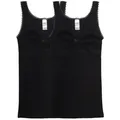 Produktbild: HERMKO Unterhemd 15804740 2er Pack Damen BH-Hemd aus 100% Bio-Baumwolle schwarz 44/46 (L)