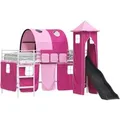 Produktbild: vidaXL Kinderloftbett Weiß und Rosa 90 x 200 cm Metall 42020909