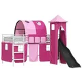 Produktbild: vidaXL Kinderloftbett Weiß und Rosa 90 x 200 cm Metall