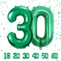 Produktbild: Geburtstag zahlen luftballon 30 jahre | Folienballon Grün- Folienballon in 40
