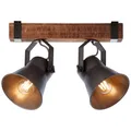 Produktbild: Brilliant Deckenlampe Spotbalken Plow braun/holz dunkel E27 2-flammig