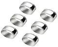 Produktbild: Stoffserviettenring oval 6er-Set 5,5x4,2cm versilbert, Silber