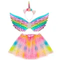 Produktbild: W WIDMANN MILANO Party Fashion 10323 - Verkleidungsset Einhorn, Tutu, Flügel, Haarreif, Unicorn, Karneval, Mottoparty