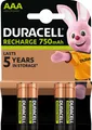 Produktbild: Duracell Akku NiMH, Micro, AAA, HR03, 1.2V/750mAh Rechargeable, Pre-charged, Retail Blister (4-Pack) 090231