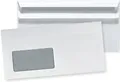 Produktbild: Kuvert 100x DIN lang=110x220mm, mit Fenster, weiß, Selbstklebung 1549912-XX