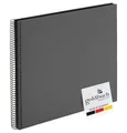 Produktbild: goldbuch 25 525 Spiralalbum Bella Vista, Foto Album 35 x 30 x 1,5 cm - Spirale ⌀ 2,8 cm, Fotoalbum, 40 schwarze Seiten, vorderes Cover aus Leinen, Fotobuch für Bilder und Fotos zum Einkleben, Grau