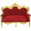 Produktbild: Casa Padrino Barock 2-er Sofa King Bordeaux / Gold - Barock Möbel