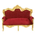 Produktbild: Casa Padrino Barock 2-er Sofa King Bordeaux / Gold - Barock Möbel