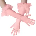 Produktbild: dressforfun 901030 Damen Handschuhe mit Federn, elegante Opern Federhandschuhe, Fasching Karneval - diverse Farben - rosa
