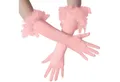 Produktbild: dressforfun Kostüm Lange Satin-Handschuhe mit Federn, Edle Satin-Handschuhe in Einheitsgröße