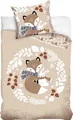 Produktbild: Bettwäsche Mako-Satin Fuchs & Hase, Herbst Motiv 135x200 + 80x80 cm