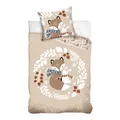 Produktbild: MTOnlinehandel Kinder Bettwäsche Set 135x200 80x80 cm · Fuchs & Hase Herbst Motiv · 100% Baumwolle mit YKK Reißverschluss · sanft, weich für Mädchen und Jungen