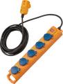 Produktbild: BRE 1159900805 - Outdoor Steckdosenleiste 5-fach mit FI-Stecker, gelb