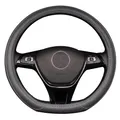 Produktbild: D Typ Leder Auto Lenkradbezug 38CM/15'' mit Haltbarkeit Sicherheit rutschfest...