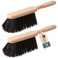 Produktbild: 2er Set Handfeger, Handbesen Made in Germany, Handkehrbesen aus Holz, Kehrwisch, Holzhandfeger, Feger mit schwarzen, feinen und weichen Borsten, Besen mit Loch im Griff zum Aufhängen