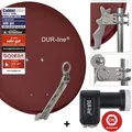 Produktbild: DUR-line 4 Teilnehmer Satanlage Select 75/80 Alu SatAntenne rot + Quad LNB