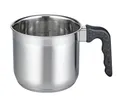 Produktbild: ELO 12814 Milchtopf m.Ausg. 14 cm Serie Turmalin, Induktion, Edelstahl satiniert, rutschfester Kunststoffgriff, mit Literskala und Öl-Dosier-System