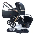 Produktbild: Pixini Kinderwagen Nelio 3in1 gold / schwarz