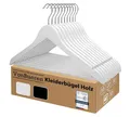 Produktbild: 40 x Kleiderbügel Holz weiß VonBueren | 44,5 x 22 cm je Bügel/Holzbügel | Holzkleiderbügel Weiss | 360 Grad drehbar