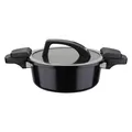 Produktbild: Energiespartopf mit Glasdeckel Gourmet Nero 24cm, 4 L, Schwarz