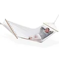 Produktbild: DEMA Hängematte Blanc, Hängeliege Garten 120kg, 200x100cm, stabiles Design, leichte Montage, ideal für Garten, Camping, Strandkomfort