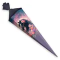 Produktbild: ITENGA Schultüte Pferd BELLA 85cm 6eckig lila rosa für Mädchen Zuckertüte neu