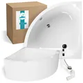 Produktbild: Eckbadewanne Komplettset 120x120 cm Wannenträger & Ablaufgarnitur Duo-Badewanne