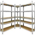 Produktbild: ECD Germany Regalsystem Set 2 Lagerregale 180x90x40 cm mit Eckregal 180x70x40cm