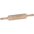 Produktbild: Spruchreif | Nudelholz mit Gravur | Teigroller aus Holz | Backen | Plätzchen | Teigausroller als Backzubehör | Backrolle aus Holz | Teigwalze | Muttertag | Geschenke für Oma | „Omas Keksfabrik“