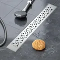 Produktbild: Vilstein© Duschrinne Mit Siphon Ablaufrinne Bodenablauf Duschablauf 80 Cm Kreise