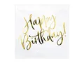 Produktbild: Party Deco Servietten für Geburtstag - Happy Birthday - Geburtstag mit Goldschrift, 33 X 33 cm, 20 Stück - Geburtstagsdeko Papierservietten für Event, Geburtstagparty, Jubiläum, Geburtstagsfeier