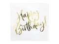 Produktbild: partydeco Papierserviette, Servietten Happy Birthday 33x33cm 20 Stück, weiß / gold
