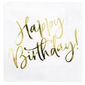 Produktbild: Servietten mit Gold-Druck zum Geburtstag Happy Birthday Party Tisch Dekoration