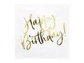 Produktbild: 20 Servietten Geburtstag Happy Birthday weiß-gold Tischdeko Party Golddruck
