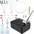 Produktbild: VEVOR Dual Action Airbrush Set mit Lackierpistole, 30 psi ± 15 % Luftkompressor 230 V Airbrushpistole Set für Make-up, Maniküre, Tätowierung, Male