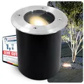 Produktbild: SSC-LUXon JUAVI Bodeneinbaustrahler aussen schwenkbar IP67 - mit LED GU10 6W warmweiß 230V - Bodenspot befahrbar rund rostfrei