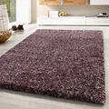 Produktbild: SIMPEX Wohnzimmer Teppich 120 x 170 cm Hochflor Rosa - Moderne Einfarbig Meliert Design - Schlafzimmer Pflegeleicht Extra Weich Flauschig - Carpet Living Room Deko