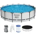 Produktbild: Pool, Grau, Kunststoff, Metall, 457x107x457 cm, Freizeit, Pools und Wasserspaß, Pools