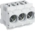 Produktbild: HAGER LD047 Sicherungssockel aus Kunststoff, D01, E14, 16A, 3-polig, Hutschiene,