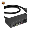 Produktbild: Scart auf HDMI Konverter, 3-in-1 Video Adapter für PS4, PS3, DVD, Schwarz, 1080p