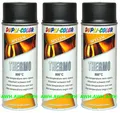 Produktbild: 3x400ml Hitzelack Hochtemperatur Hitze Auspufflack 800° Thermolack Schwarz matt