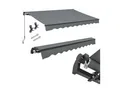 Produktbild: Juskys Markise 250 x 200 cm für Terrasse & Balkon - mit Kurbel & Halterung - Gelenkarmmarkise Grau