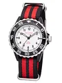 Produktbild: Regent Unisex-Kinder Analog Quarz Uhr mit Textil Armband 12400277, Schwarz-Rot