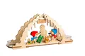 Produktbild: Kuhnert Kreativset Bastelset Teelichtbogen - Schneemannbau - aus Holz - ca. 30x14x7 cm, winterliche Dekoration zum selber Gestalten - Made in Germany