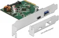 Produktbild: Delock PCI Express Karte> USB 3.1 Type-C Buchse Typ-A PCI-Express (90299)