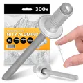 Produktbild: 300x Blindnieten 4x10 mm Nieten Niet Set Popnieten Blindniet Aluminium Stahl